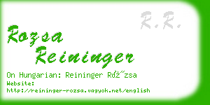 rozsa reininger business card